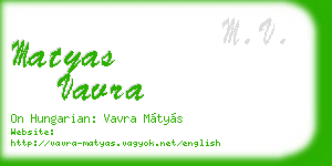 matyas vavra business card