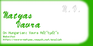 matyas vavra business card